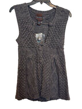 Gray Even Sleeveless Knit Vest S 50% Acrylic 30% Wool 20% Nylon Made In China